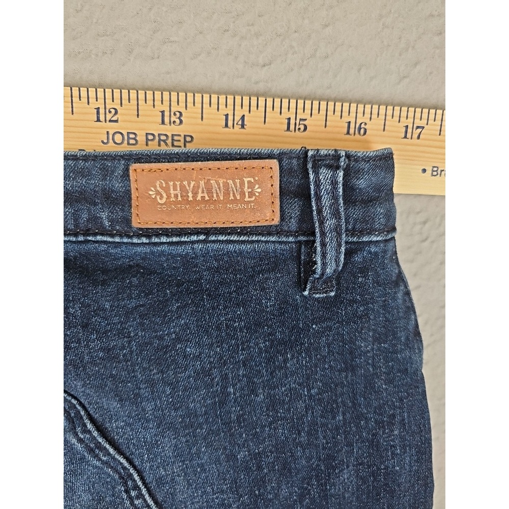 Shyanne Flare Bareback Denim Jeans Size 33x29 Dark Wash Stretch Western Cowgirl - Picture 7 of 8